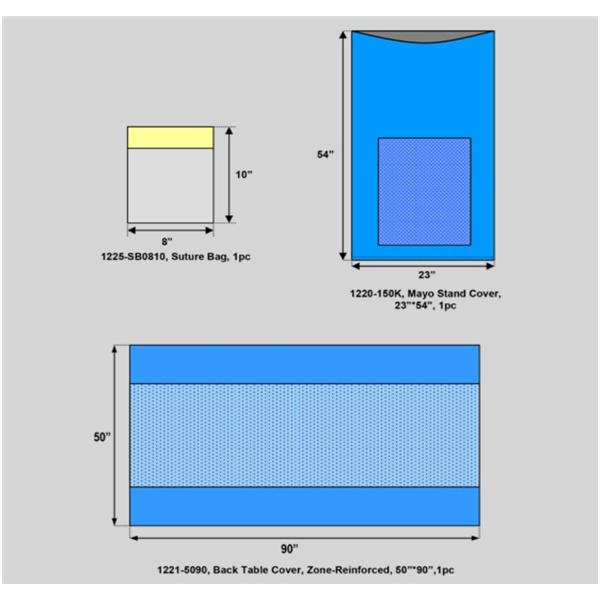 Pack Surgical Basic I With Suture Bag/Cover LF Sterile 32/Kt